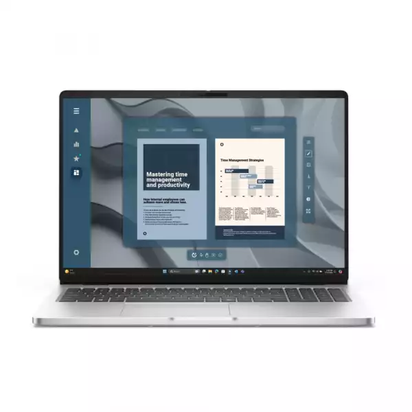Лаптоп Dell Pro 16 PC16255, AMD Ryzen AI 5 PRO 340 (22 MB, 6C, up to 4.8 GHz), 16.0" FHD+(1920x1200) IPS, AG, 300nits, 1x16 GB, DDR5, 5600 MT/s, 512 GB SSD, AMD Radeon 840M, FHD HDR+IR Cam and Mic, Wi-Fi 6E, FPR, Backlit Kb, Win 11 Pro, 3Y PS, Platinum silver Лаптоп Dell Pro 16 PC16255, AMD Ryzen AI 5 PRO 340 (22 MB, 6C, up to 4.8 GHz), 16.0" FHD+(1920x1200) IPS, AG, 300nits, 1x16 GB, DDR5, 5600 MT/s, 512 GB SSD, AMD Radeon 840M, FHD HDR+IR Cam and Mic, Wi-Fi 6E, FPR, Backlit Kb, Win 11 Pro, 3Y PS, Platinum silver