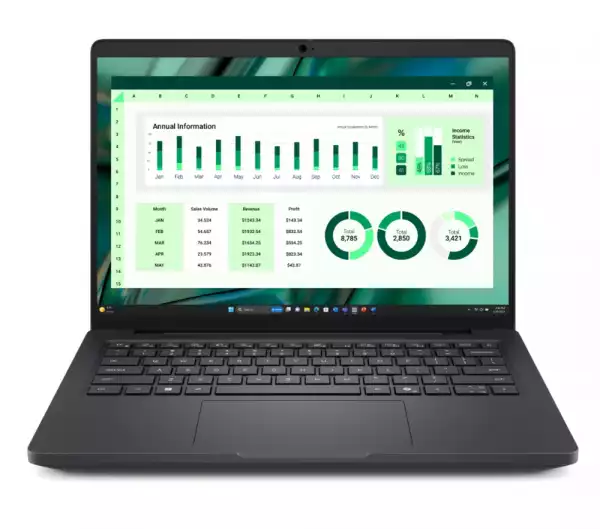 Лаптоп Dell Pro Max 14 MC14250, Intel 7 255H (24MB, 16 cores, up to 5.10 GHz Turbo), 14.0" FHD+(1920x1200) 300nits AG, 16GB: 1x16GB, DDR5, 7500 MT/s, LPCAMM, 512GB, UMA Graphics, FHD+IR Cam, and Mic, Wi-Fi 7, FPR, Backlit Kb, Win11 Pro, Magnetite, 3Y PS
