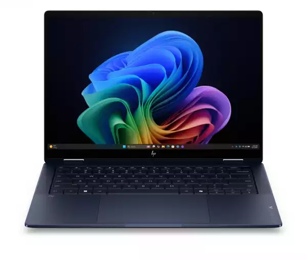 Лаптоп HP EliteBook X Flip G2i AI 14" Atmospheric Blue, Ultra 7 356H(up to 4.7Ghz/18MB/16C), 14" WUXGA AG 800nits Sure View Touchscreen, 32GB LPDDR5X On-board, 1TB PCIe SSD, Intel R15 5G GPS, WiFi7 + BT6, FPR, NFC, Backlit Kbd, 6C Batt, Win 11 Pro, 3Y Offsite