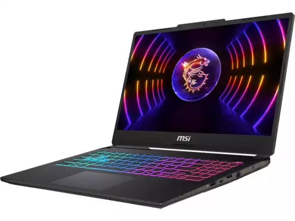 Лаптоп MSI Cyborg 15 A13UCK, i5-13420H (8C/12T, up to 4.60GHz, 12 MB), GeForce RTX 3050 4GB GDDR6, 15.6" FHD (1920x1080), 144Hz, IPS-Level, 16GB DDR5 5200MHz, 512GB PCIe Gen4x4 SSD, WiFi 6E, BT 5.3, 4 Zone RGB Kbd, NO OS, 53.5Whrs, 1.98 kg