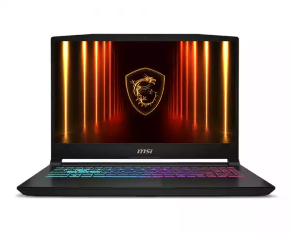 Лаптоп MSI Katana 15 HX B14WGK, i7-14650HX (16C/24T 8P+8E up to 5.2 GHz), NVIDIA GeForce RTX 5070 8GB GDDR7 798 AI TOPS, 15.6" QHD (2560x1440) 165Hz, IPS-Level, 16GB DDR5 2x8 5600MHz, 1TB SSD Gen4x4, Intel WiFi 6E, BT5.3, 4 Zone RGB Kbd, NO OS, 2.4kg