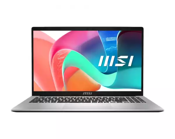 Лаптоп MSI Modern 15 F1MG, Intel Core 5 processor 120U (10C/12T, up to 5 GHz, 12 MB), 15.6" FHD (1920x1080), IPS-Level, Intel Graphics 96EU 1.3 GHz, 16GB DDR4 2x8 3200MHz, 512GB PCIe Gen4x4 SSD, Intel WiFi 6E, BT v5.3, Backlit KBD White, Urban Silver, NO OS