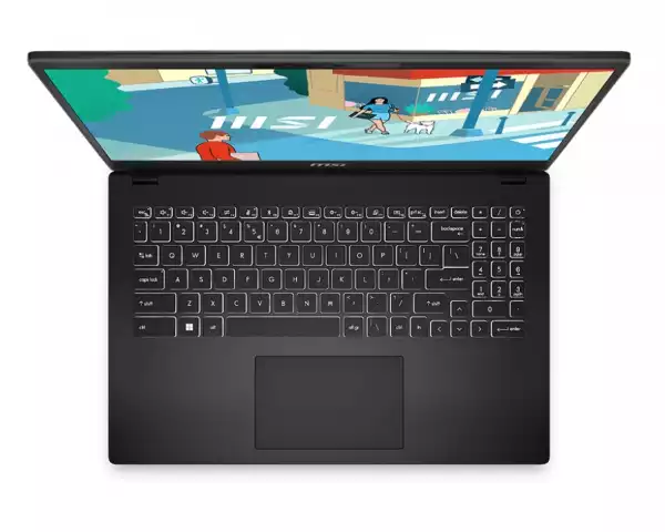 Лаптоп MSI Modern 15 H C13M, 15.6" FHD (1920x1080), 60Hz, IPS, i7-13700H (14C/20T, Max 5.00 GHz), Iris Xe Graphics, 16GB DDR4 (2x8GB 3200MHz), 512GB NVMe SSD Gen4x4, Intel WiFi 6E, backlight KBD(White), Windows 11 Home Advanced, 3 cell 53.5Whr, 2Y, Classic Blac