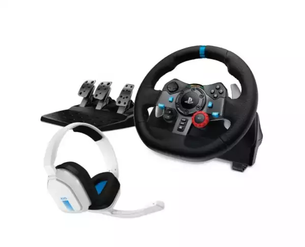 LOGITECH G29 Driving Force Racing Wheel for PlayStation5 and PlayStation4 - WHITE - USB