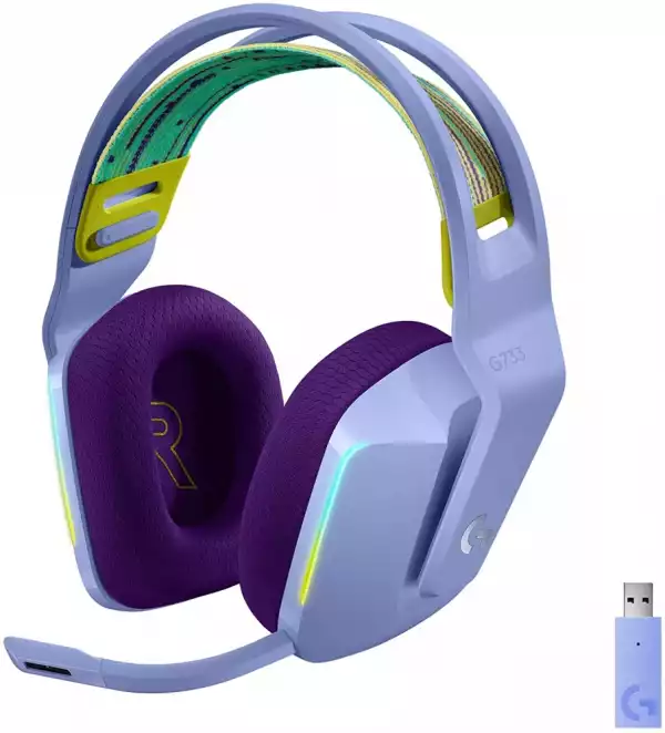 LOGITECH G G733 LIGHTSPEED Wireless RGB Gaming Headset Headset full size 2.4 GHz wireless lilac