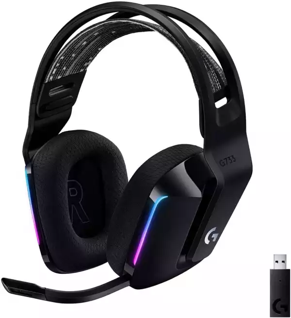 LOGITECH G G733 LIGHTSPEED Wireless RGB Gaming Headset Headset full size 2.4 GHz wireless black