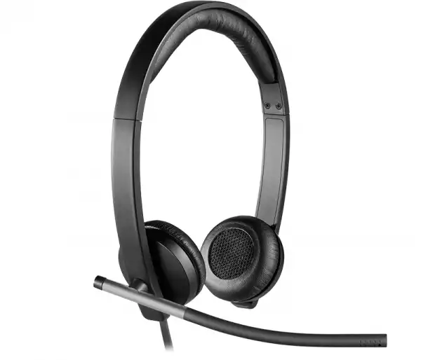 Logitech USB Headset H650e Stereo, Flexible Mic, In-line Controls, Echo Cancellation, Noise-cancelling, USB