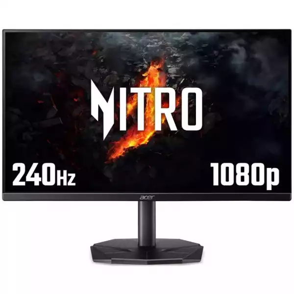 Монитор Acer Nitro KG240YW3bmiipx, 23.8", FHD (1920X1080) IPS, ZeroFrame, FreeSync Premium 240Hz, 1ms/0.5ms GTG, 100M:1, 250nits, 99% sRGB, 2xHDMI, DP, Audio out, Speakers, Tilt, Vesa, Black