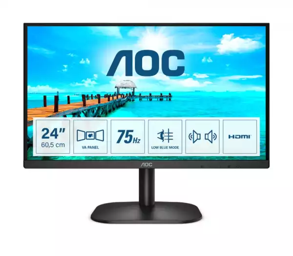 Монитор AOC 24B2XDAM 23.8inch VA with vivid colors HDMI VGA DVI