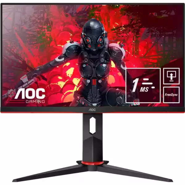 Монитор AOC LED 24G2U5/BK (23.8'', IPS, 16:9, 1920x1080, 1ms MTR, 1000:1, 100M:1, 178/178, 250 cd/m2, 3H, FreeSync, Borderless, Pivot, Swivel, Tilt, Height ajust., HDCP, DP, HDMI, VGA, Speakers, Tilt) 3y