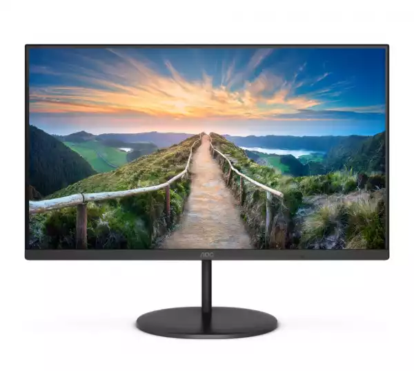 Монитор AOC Q24V4EA, 23.8" IPS WLED, 2560x1440@@75Hz, 4GtG, 250m/2, 1000:1, DCR 20M:1, Adaptive Sync, FlickerFree, Low Blue Light, 2Wx2, Tilt, HDMI, DP