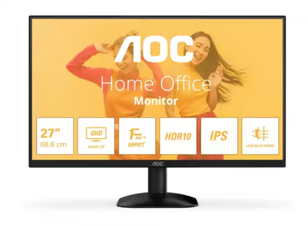 Монитор AOC Q27B35E, 27" IPS WLED, 2560x1440@@75Hz, 4ms GtG, 1ms MPRT, 300cd m/2, 1500:1, 20M:1 DCR, Adaptive Sync, FlickerFree, Low Blue Light, Tilt, HDMI, DP Монитор AOC Q27B35E, 27" IPS WLED, 2560x1440@@75Hz, 4ms GtG, 1ms MPRT, 300cd m/2, 1500:1, 20M:1 DCR, Adaptive Sync, FlickerFree, Low Blue Light, Tilt, HDMI, DP