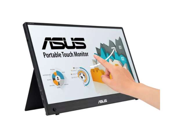 Монитор Asus ZenScreen Touch MB16AMTR portable, 16 " FHD (1920 x 1080), IPS, 10-point touch, 250 cd/m2,Built-in Battery, Hybrid Signal Solution, Mini-HDMI, ergo kickstand, tripod socket, ASUS Flicker Free and Low Blue Light technologies, 2 x1w, Black