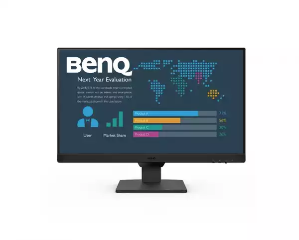 Монитор BenQ BL2490, 23.8" IPS, GtG 5ms, Business, 1920x1080 FHD, 100Hz, 99% sRGB, 1300:1, Eye Care Reminder, Flicker-free, LBL+, B.I. Gen 2, 20M:1 DCR, 8 bit, 250cd/m2, 2xHDMI, DP, Sp.2x2W, Headphone jack, Line In, Tilt, Vesa, ES