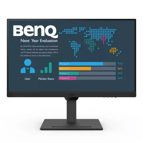 Монитор BenQ BL2790QT 27" IPS, 5ms, QHD 2560x1440, 75Hz, 99% sRGB, Eye Reminder, Flicker-free, LBL, B.I. Gen2, ePaper, 1000:1, 20M:1 DCR, 8 bit, 350cd/m2,HDMI,DP, USB-C 60W, Daisy Chain, 3xUSB 3.2, 2Wx2, HAdj. Stand 110mm, Headph. jack, Line In,Tilt, VESA, Black