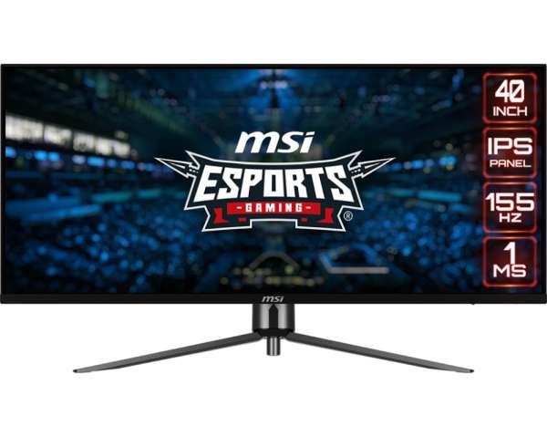 Монитор MSI MAG401QR, 40", 155Hz, 3440x1440 (UWQHD), IPS, Flat, 21:9, VESA DisplayHDR 400, Adaptive Sync, KVM, Gaming Intelligence APP, Night Vision, 2x HDMI, DP, 1 x Type-C (DP alt. with PD 65W), 2 x USB 2.0 Type-A, Tilt, PIP and PBP, VESA 100, Black, 10.3kg