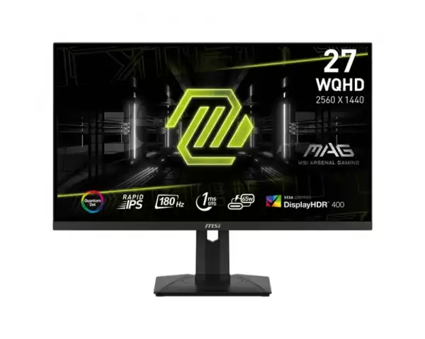 Монитор MSI MAG 274QRF QD E2, 27", Rapid IPS, 1ms, 180Hz, Flat, WQHD 2560x1440, Quantum Dot technology, DisplayHDR 400, Mystic Light, APP, 300 nits, 2500:1, 100M:1,1x DP(1.4a), 2x HDMI (2.0b), 1x Type-C (DP alt.) wPD 65W charging, Heigh Adj. 130mm, Tilt, Vesa 75 Монитор MSI MAG 274QRF QD E2, 27", Rapid IPS, 1ms, 180Hz, Flat, WQHD 2560x1440, Quantum Dot technology, DisplayHDR 400, Mystic Light, APP, 300 nits, 2500:1, 100M:1,1x DP(1.4a), 2x HDMI (2.0b), 1x Type-C (DP alt.) wPD 65W charging, Heigh Adj. 130mm, Tilt, Vesa 75