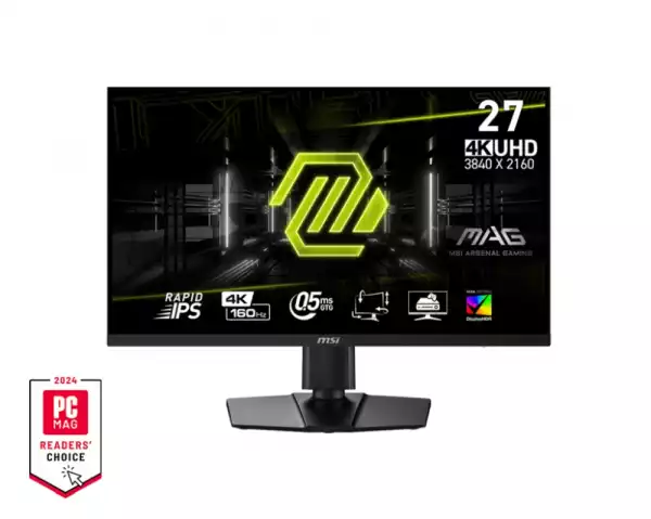 Монитор MSI MAG 274UPF E2, 27", Rapid IPS, 160Hz, 0.5ms, UHD 3840x2160, Flat, HDR 400, AI Vision, FreeSync, PIP, PBP, VRR, ALLM, CEC, 400 nits, 1000:1, 100M:1, 1x DP(1.4a), 2x HDMI (2.1), 1x Type-C (DP alt. PD 15W), Adj.Stand 130mm, Tilt, Swivel, Pivot, VESA Монитор MSI MAG 274UPF E2, 27", Rapid IPS, 160Hz, 0.5ms, UHD 3840x2160, Flat, HDR 400, AI Vision, FreeSync, PIP, PBP, VRR, ALLM, CEC, 400 nits, 1000:1, 100M:1, 1x DP(1.4a), 2x HDMI (2.1), 1x Type-C (DP alt. PD 15W), Adj.Stand 130mm, Tilt, Swivel, Pivot, VESA