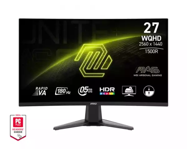 Монитор MSI MAG 27CQ6F, 27", Rapid VA, 180Hz, 0.5ms, WQHD 2560x1440, FreeSync, VRR, Console mode, CEC, Night Vision, Anti-Flicker, LBL, 300 nits, 5000:1, 100M:1, 1x Display Port (1.4), 2x HDMI (2.0b), Headphone out, Tilt, FRAMELESS, VESA, 9S6-3CD91M-002 Монитор MSI MAG 27CQ6F, 27", Rapid VA, 180Hz, 0.5ms, WQHD 2560x1440, FreeSync, VRR, Console mode, CEC, Night Vision, Anti-Flicker, LBL, 300 nits, 5000:1, 100M:1, 1x Display Port (1.4), 2x HDMI (2.0b), Headphone out, Tilt, FRAMELESS, VESA, 9S6-3CD91M-002