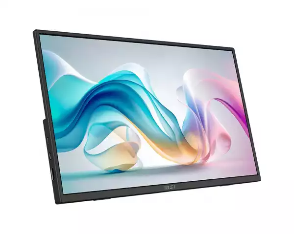 Монитор MSI PRO MP165 E6 Portable, 15.6", 4ms, 60Hz IPS, 1920x1080, EyesErgo, Anti-flicker, Less Blue Light, 250nits AG, 16.7M, 1000:1, 2xType-C(15W), HDMI(2.0b), 2x1W, Tilt, VESA 75, Black, 0.78kg