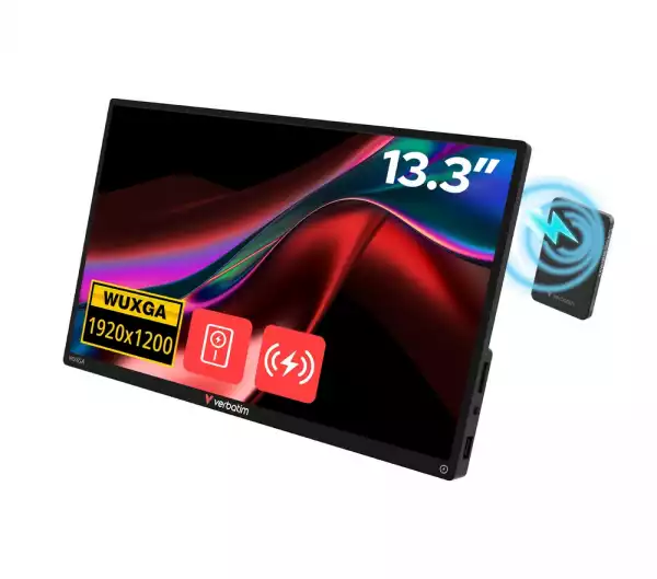 Монитор Verbatim Portable 13.3"  WUXGA Touch ALU with Wireless Power Supply incl. Power Bank 5000mAh