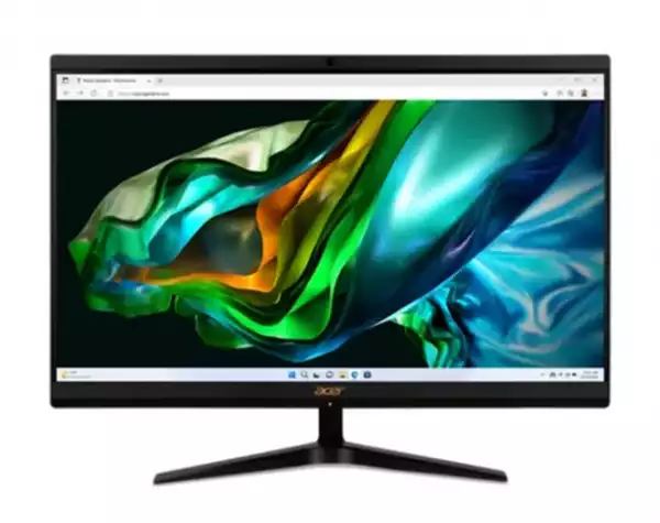 Настолен Компютър Acer Aspire C24-1800 23.8" FHD AiO, Intel Core i5-1335U (up to 4.60GHz, 12MB), 16GB DDR4, 1024GB SSD, Free 2.5" HDD, no DVD, Intel Iris Xe Graphics, HDMI, 3xUSB 3.2, USB C, USB 2.0, RJ-45, WiFi AX & BT, HD Cam + mic., KBD& Mouse USB, Tilt, NO OS, 2Y