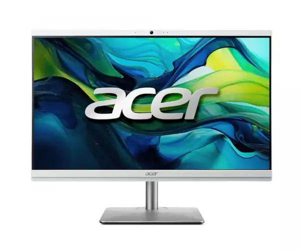 Настолен Компютър Acer Aspire C24-195ES, 23.8" FHD(1920x1080) non touch, Intel Core Ultra 7 155U (up to 4.80GHz, 12MB), 1*16GB DDR5, 1024GB PCI-e SSD + M.2 free slot, no DVD, Intel Graphics, Kbd & Mouse Wireless, RJ-45, WiFi AX & BT, Height Adj., No OS, 2Y Warranty