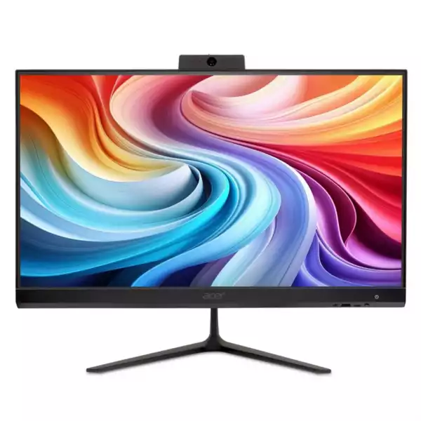 Настолен Компютър Acer Aspire C27-B, 27" FHD IPS AiO 120Hz Intel Core i5-13420H ( up to 4.60GHz, 12MB), 32GB DDR4 (2x16GB), 1024GB SSD, no DVD, Intel UHD, HDMI, USB 3.2, USB 2.0, Type- C, RJ-45, WiFi 6E & BT 5.0, Glan,Tilt, Cam+mic, KBD & Mouse Wireless, NO OS, Black