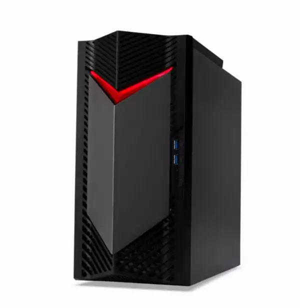 Настолен Компютър Acer Nitro N50-130, AMD Ryzen 7 7700 (up to 5.30GHz, 40MB), 32GB, 1024GB, NVIDIA GeForce RTX 4060 8GB GDDR6, No DVD, 5*USB 3.2,Type-C, 2*USB 2.0, RG-45, GLAN, Wi-Fi AX/6E&BT 5.0, 500W, No OS+Acer 15.6" Nitro Gaming Backpack+Acer Nitro Mouse II NMW200