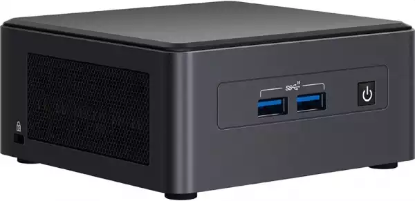 Настолен Компютър Intel NUC 11 Pro Kit NUC11TNHi3, EU cord, i3 Processor with UHD graphics, dual M.2 slot, 2.5" SATA slot, 2xHDMI, 2x Thunderbolt 4 (USB-C+DP)