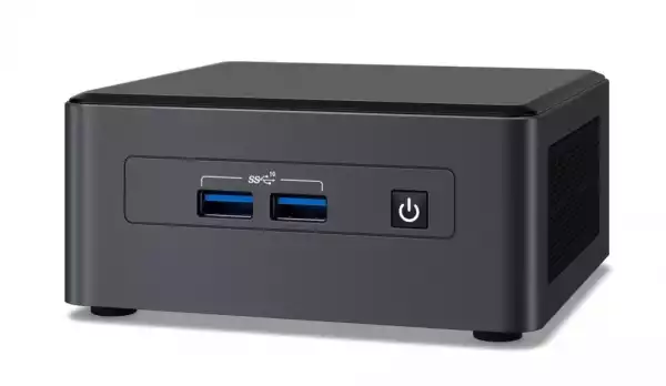 Настолен Компютър Intel Personal Computer Barebone INTEL NUC 11 Pro (Ultra Compact Form Factor, System on Chip (SoC), iCore i3 Mobile 1115G4 (S1449), Bus 4GT/sec, DDR4 3200MHz, Wi-Fi, iUHD Graphics, Black)