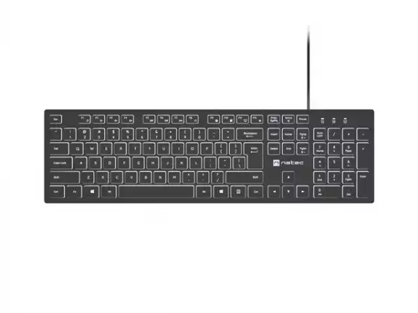 Natec Keyboard Herring Glow US, White Backlight