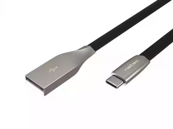 Natec USB-C(M) -> USB-A (M) 2.0 cable 1m. Black metal