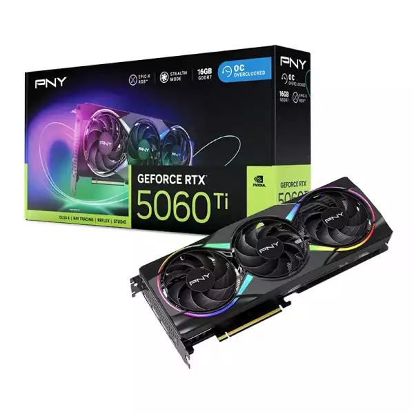 PNY GeForce RTX 5060 Ti 16GB GDDR7 OC EPIC-X RGB Triple Fan