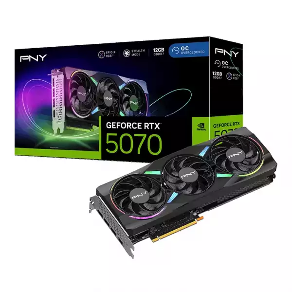 PNY GeForce RTX 5070 12GB GDDR7 OC EPIC-X RGB Triple Fan