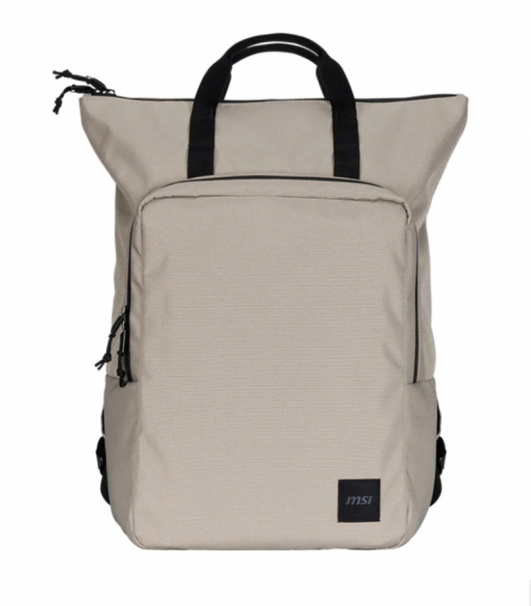 Раница, MSI Venture Backpack, For up to 16 inch laptops, Front zipper storage bag, Water-repellent and wear-resistant, Moisture - bacteria proof, Environmentally certification, Desert beige grey, 46 x 40 x 15cm , easily accommodating laptops under 16 inches