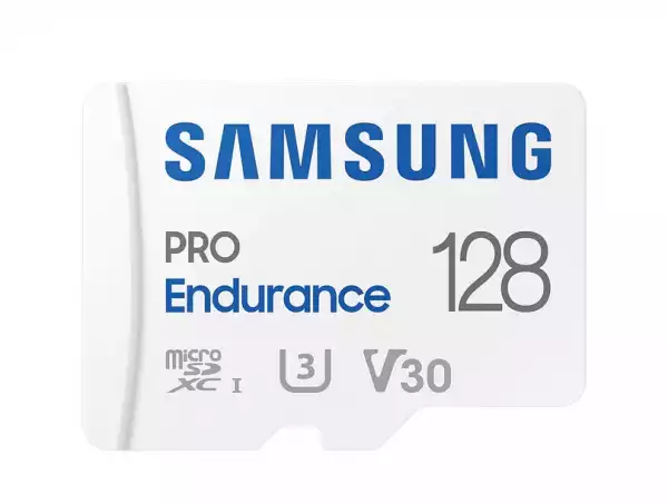 Samsung 128 GB micro SD PRO Endurance, Adapter, Class10, Waterproof, Magnet-proof, Temperature-proof, X-ray-proof, Read 100 MB/s - Write 40 MB/s