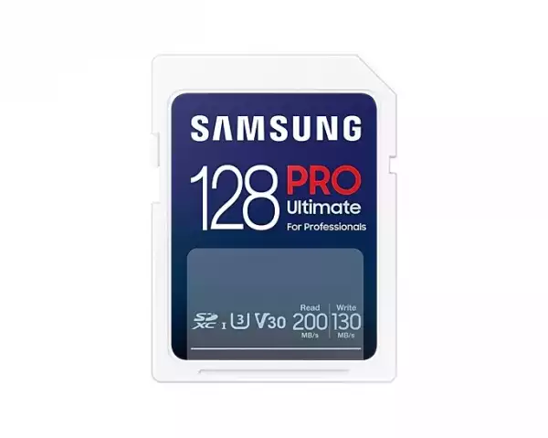 Samsung 128GB SD Card PRO Ultimate, U3, V30 , Read 200MB/s - Write 130MB/s