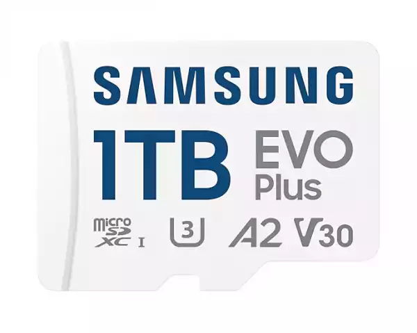Samsung 1TB micro SD Card EVO Plus with Adapter, UHS-I interface, Read Speed up to 160MB/s