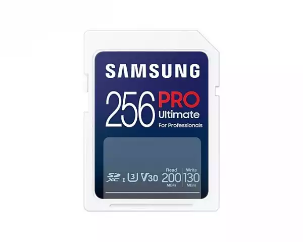 Samsung 256GB SD Card PRO Ultimate, U3, V30 , Read 200MB/s - Write 130MB/s