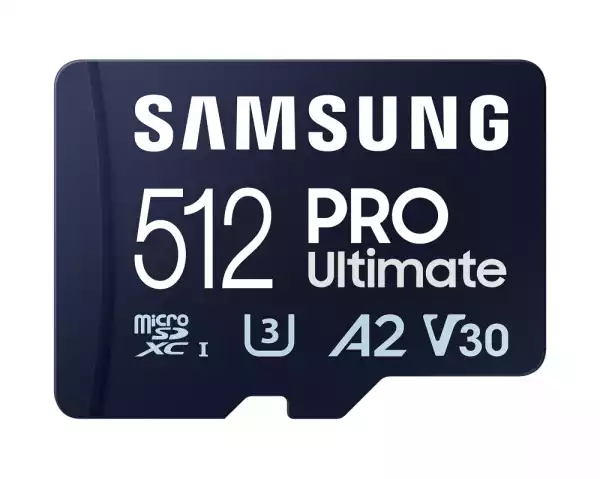 Samsung 512GB micro SD Card PRO Ultimate with USB Reader , UHS-I, Read 200MB/s - Write 130MB/s, U3, V30, A2
