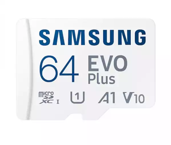 Samsung 64GB micro SD Card EVO Plus with Adapter, Class10, Transfer Speed up to 160MB/s