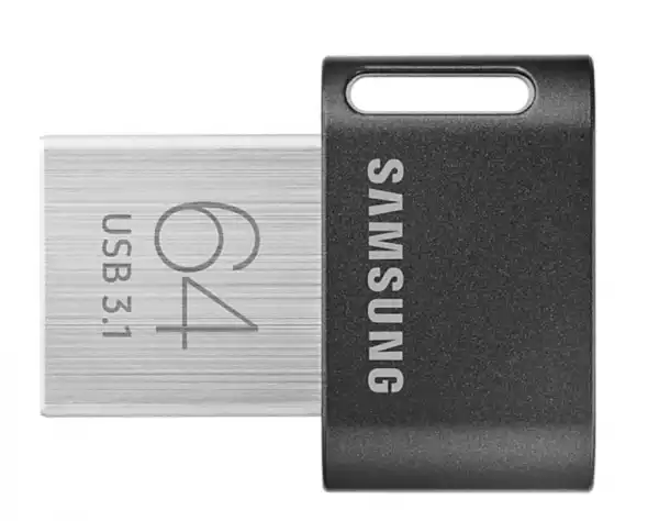 SAMSUNG FIT Plus USB flash drive Type-A 64GB 300 MB/s read 110 MB/s write resistant USB 3.1 flash drive with key ring Gray