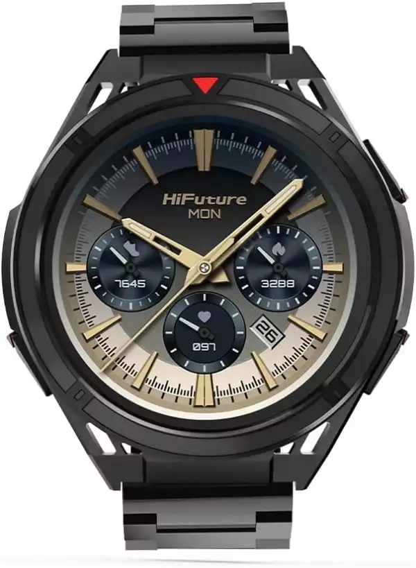 Смартчасовник HiFuture Active Black Red, *1.43"  AMOLED, Dual Band GPS +Compass + Altimeter 466*466, Powered by Dual Core & Syntra AI, Bluetooth Call, 5ATM Waterproof, 24/7 True Heart Rate & Blood Oxygen Sensor, Up to 10 days daily use