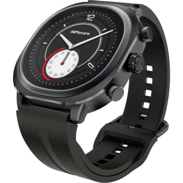 Смартчасовник HiFuture AIX Lite Black,  1.43" AMOLED,  466*466, Powered by Dual Core & Syntra AI, Bluetooth Call, 1ATM Waterproof, Sixth Generation Health Sensor, Up to 10 days daily use, Extra Fabric Strap inbox