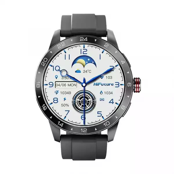 Смартчасовник HiFuture Flex 2 Black, 1.39" FHD, 360?360, Bluetooth Call, IP68 Waterproof, 24/7 True Heart Rate & Blood Oxygen Sensor, Up to 10 days daily use, 100+ Sports Mode