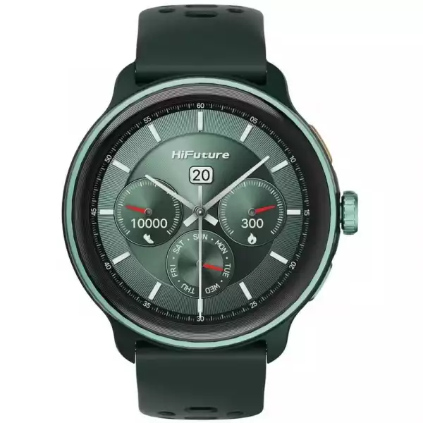 Смартчасовник HiFuture Vela Dark Green, 1.43" AMOLED, GPS +Compass + Altimeter, 466*466, Support Local Music(100M Space), Support AI Coach for Training, Powered by Dual Core, Bluetooth Call, 5ATM Waterproof, 24/7 True Heart Rate & Blood, Oxygen Sensor, Up to 10 days Смартчасовник HiFuture Vela Dark Green, 1.43" AMOLED, GPS +Compass + Altimeter, 466*466, Support Local Music(100M Space), Support AI Coach for Training, Powered by Dual Core, Bluetooth Call, 5ATM Waterproof, 24/7 True Heart Rate & Blood, Oxygen Sensor, Up to 10 days