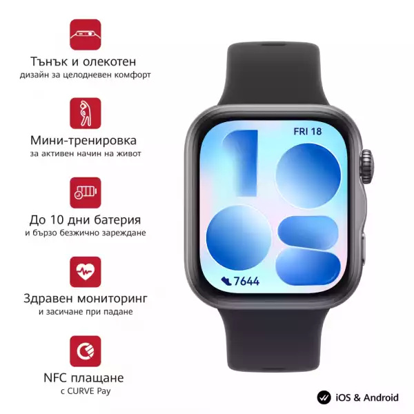 Смартчасовник Huawei Watch Fit 5 Niki-B19F Black