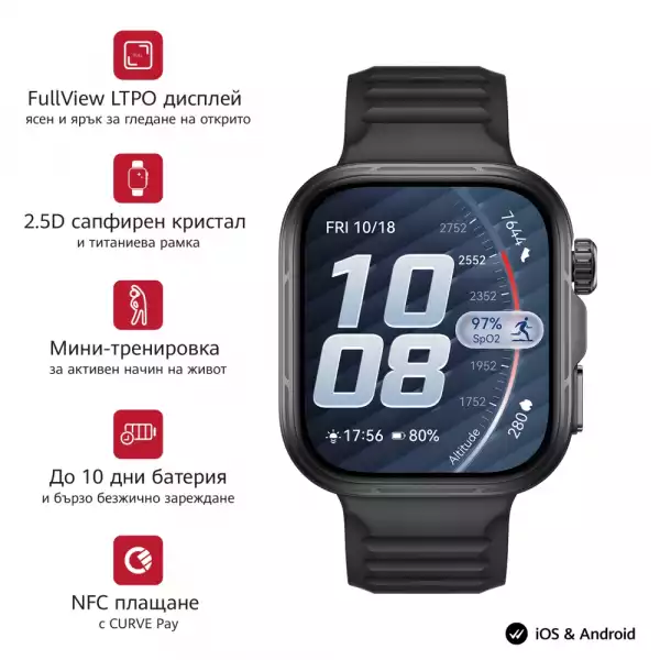 Смартчасовник Huawei Watch Fit 5 Pro Niki-B29F Black