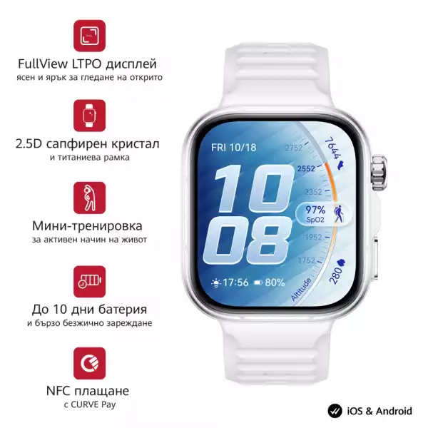 Смартчасовник Huawei Watch Fit 5 Pro Niki-B29FS White